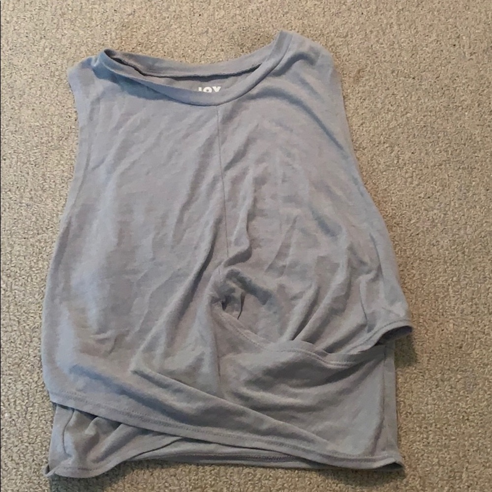 Joy lab cross over grey cropped athletic tank
